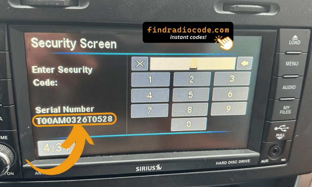 Radio Serial Number Screen